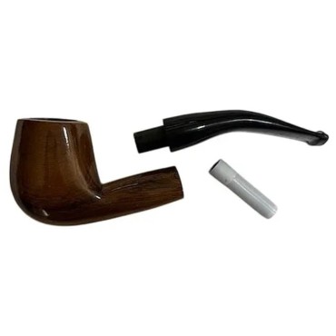 CACHIMBO BERTOLDI HOBBY CURVO MARROM CLARO com filtro 9mm Cod-01