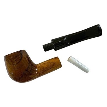 CACHIMBO BERTOLDI HOBBY RETO MARROM CLARO com filtro 9mm codigo H-04