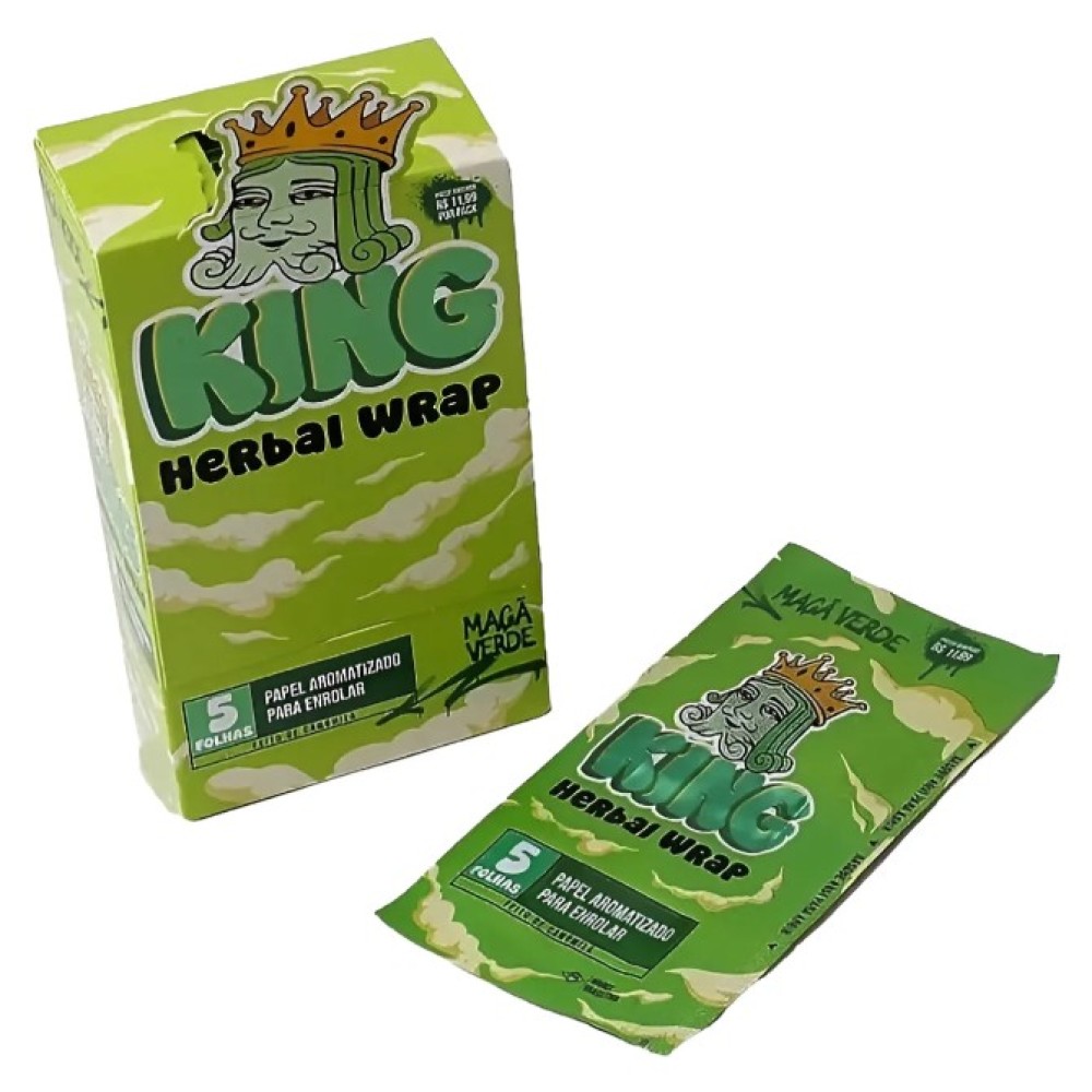 SEDA KING BLUNT HERBAL WRAP AROMA MAÇÃ VERDE Caixa com 25
