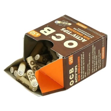 FILTRO DE CARVÃO ATIVADO OCB SLIM UNBLEACHED ACTIV 7mm caixa com 50 filtros