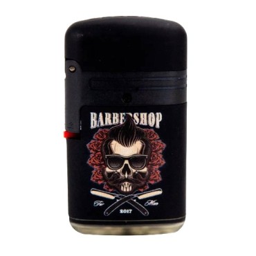 ISQUEIRO MAÇARICO ZENGAZ ZL-2A PRETO ESTAMPADO PRETO Chama Dupla cod 01