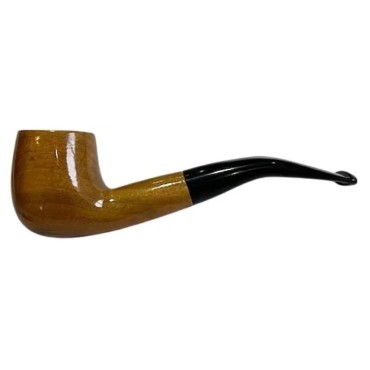CACHIMBO BERTOLDI HOBBY CURVO BEGE AMADEIRADO com filtro 9mm Cod-09