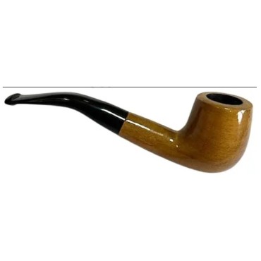 CACHIMBO BERTOLDI HOBBY CURVO BEGE AMADEIRADO com filtro 9mm Cod-09