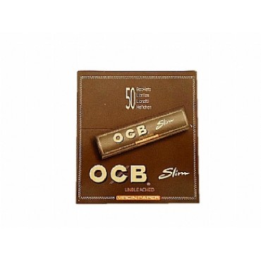 SEDA OCB SLIM UNBLEACHED KING SIZE caixa com 50 livretos