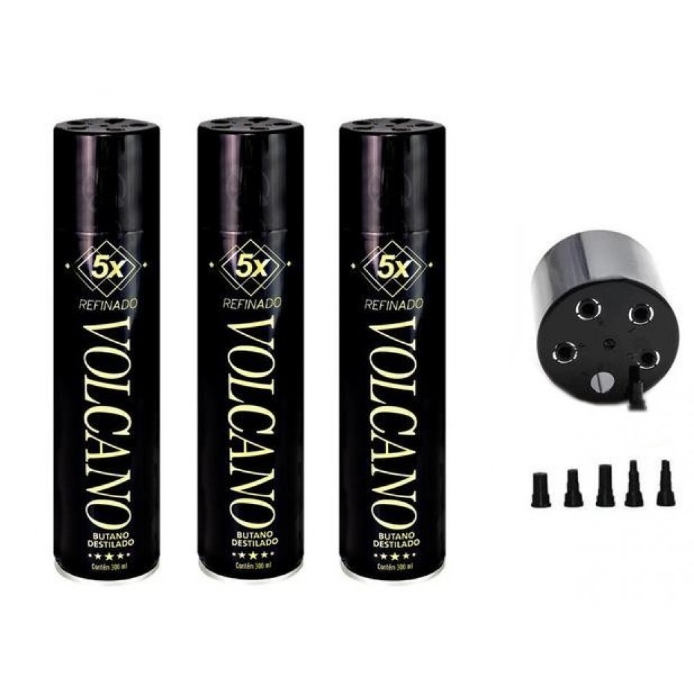 KIT 3 GÁS PARA ISQUEIRO VOLCANO 5X  330 ml cada