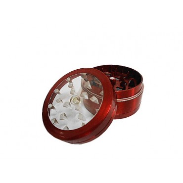 DICHAVADOR DE METAL TOP TRANSPARENTE VERMELHO 5cm