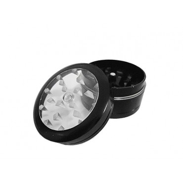 DICHAVADOR DE METAL TOP TRANSPARENTE PRETO 5cm