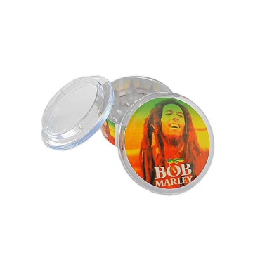 DICHAVADOR ACRÍLICO BOB MARLEY TRANSPARENTE PEQUENO COM PENEIRA 4cm caixa com 12