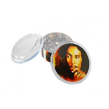 DICHAVADOR ACRÍLICO BOB MARLEY TRANSPARENTE PEQUENO COM PENEIRA 4cm caixa com 12