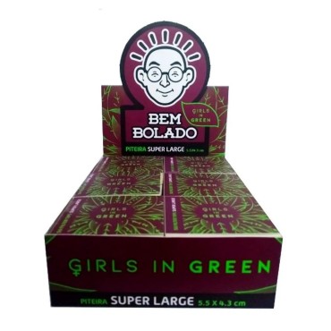 PITEIRA DE PAPEL BEM BOLADO GIRLS IN GREEN VERGE SUPER LARGE caixa com 24 livretos