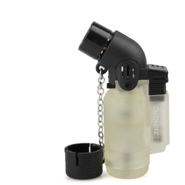 ISQUEIRO MAÇARICO ZENGAZ ZL-17 CHAMA DUPLA TRANSPARENTE 
