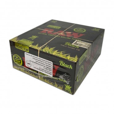 SEDA RAW BLACK ORGANIC HEMP KING SIZE caixa com 50 livretos